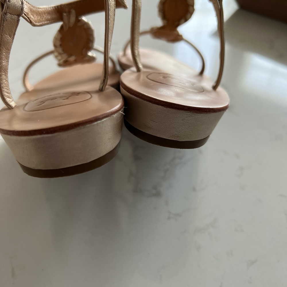 Jack Rogers Eve wedge leather gold ankle strap adjustable sandals size 7. - Picture 4 of 5